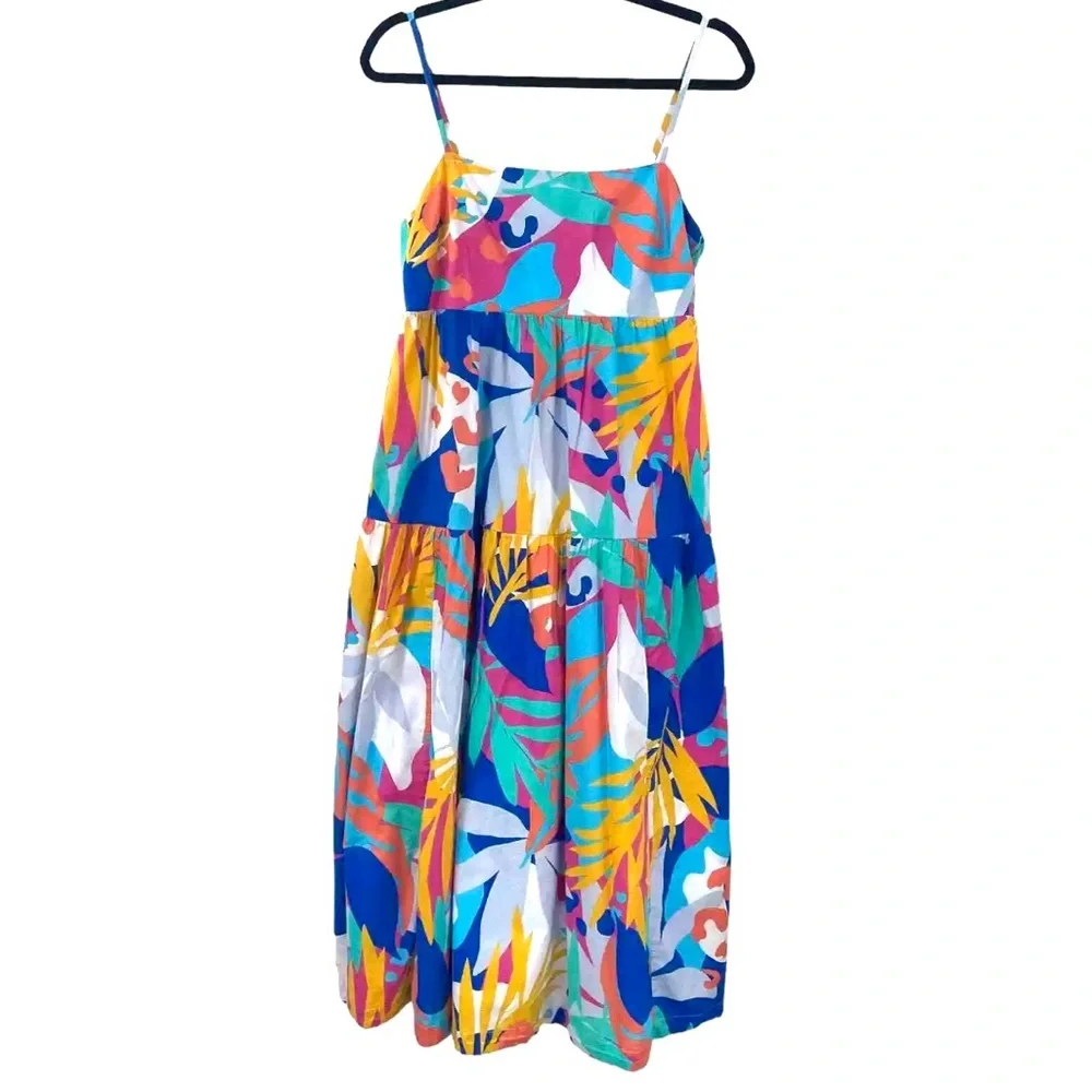 J. Crew Tie-back Tiered Midi Dress